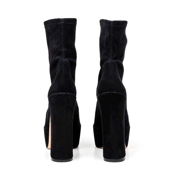 Stuart Weitzman Women Sky High Stretch Black Suede Platform Ankle Boots sz 9.5 - Picture 4 of 9